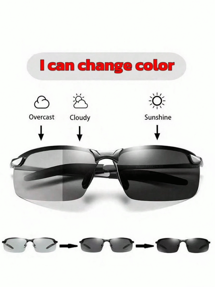 Photochromic Mens Sunglasses Sports Driving Fishing Cycling Glasses UK