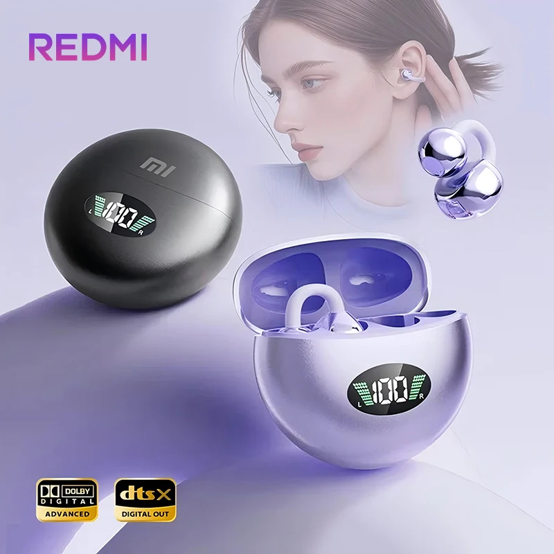 Original Redmi Open Ear Clip Earbuds ENC Wireless Bluetooth5.4 Headphone Noise Cancelling Earphone With Mic For Android iOS