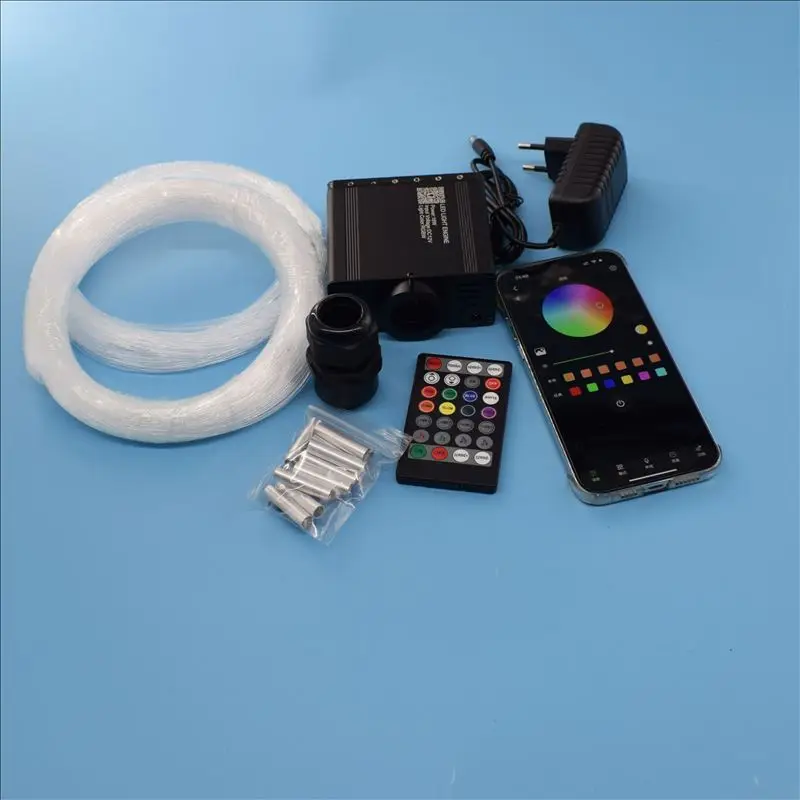 Twinkle LED Light Engine APP 16W RGBW LED Fiber Optic Light + 6W Shooting Stars Engine Light Kit For Car Home Star Starry Sky